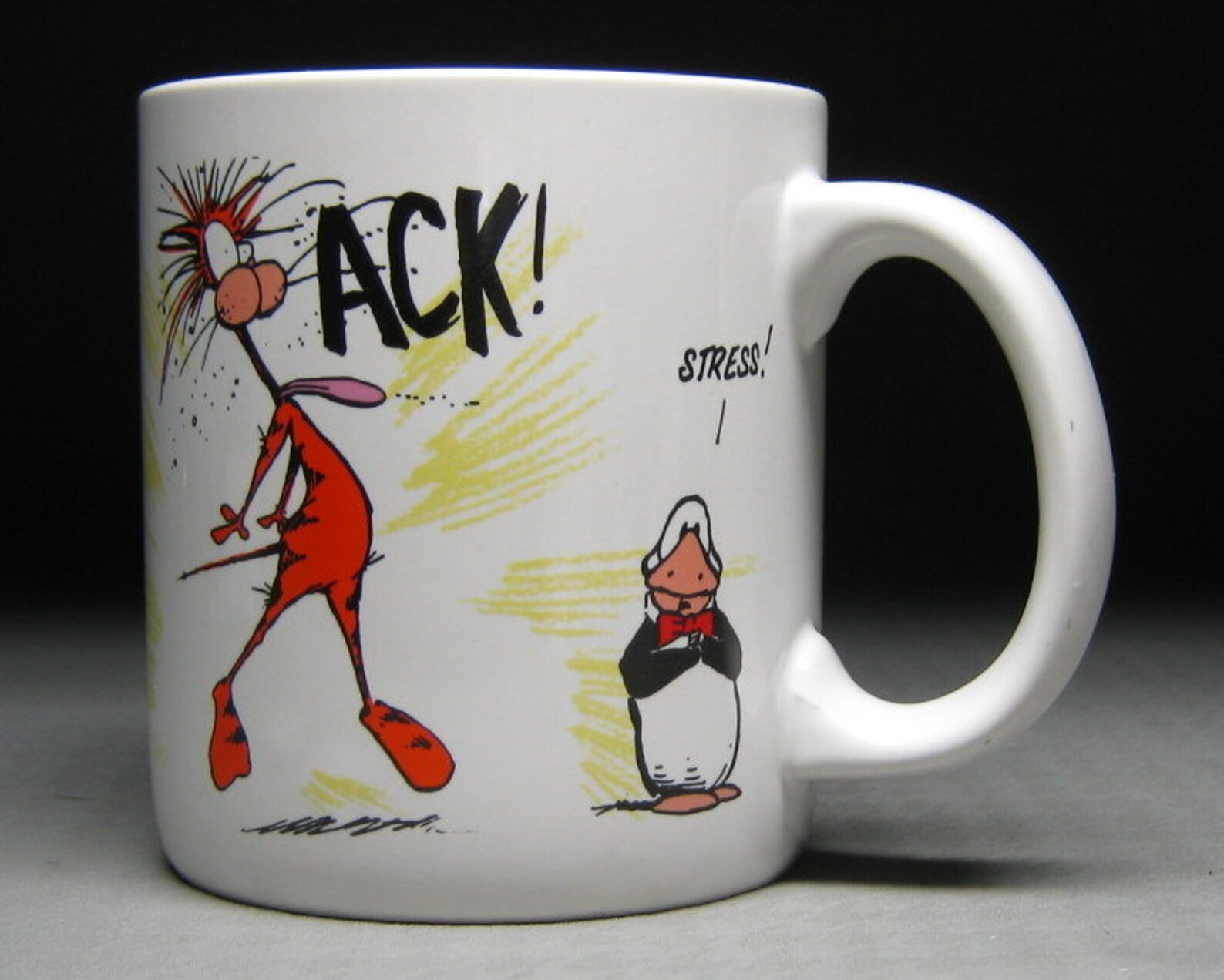 Bill The Cat mug ACK with opus saying STRESS 1991 | Etsy