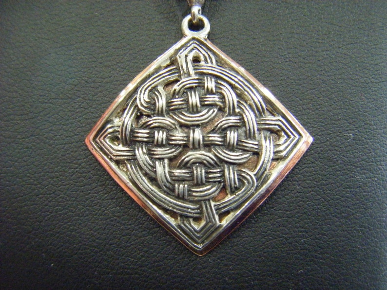 Square Celtic Knot Sterling and Copper / Celtic Jewelry / | Etsy