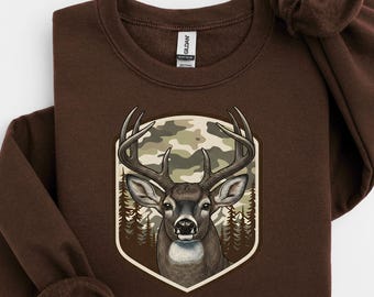 Hunting Season Camouflage Sweatshirt; T-shirt, Deer Camo Tee, Gift For Hunter, Dad Gift