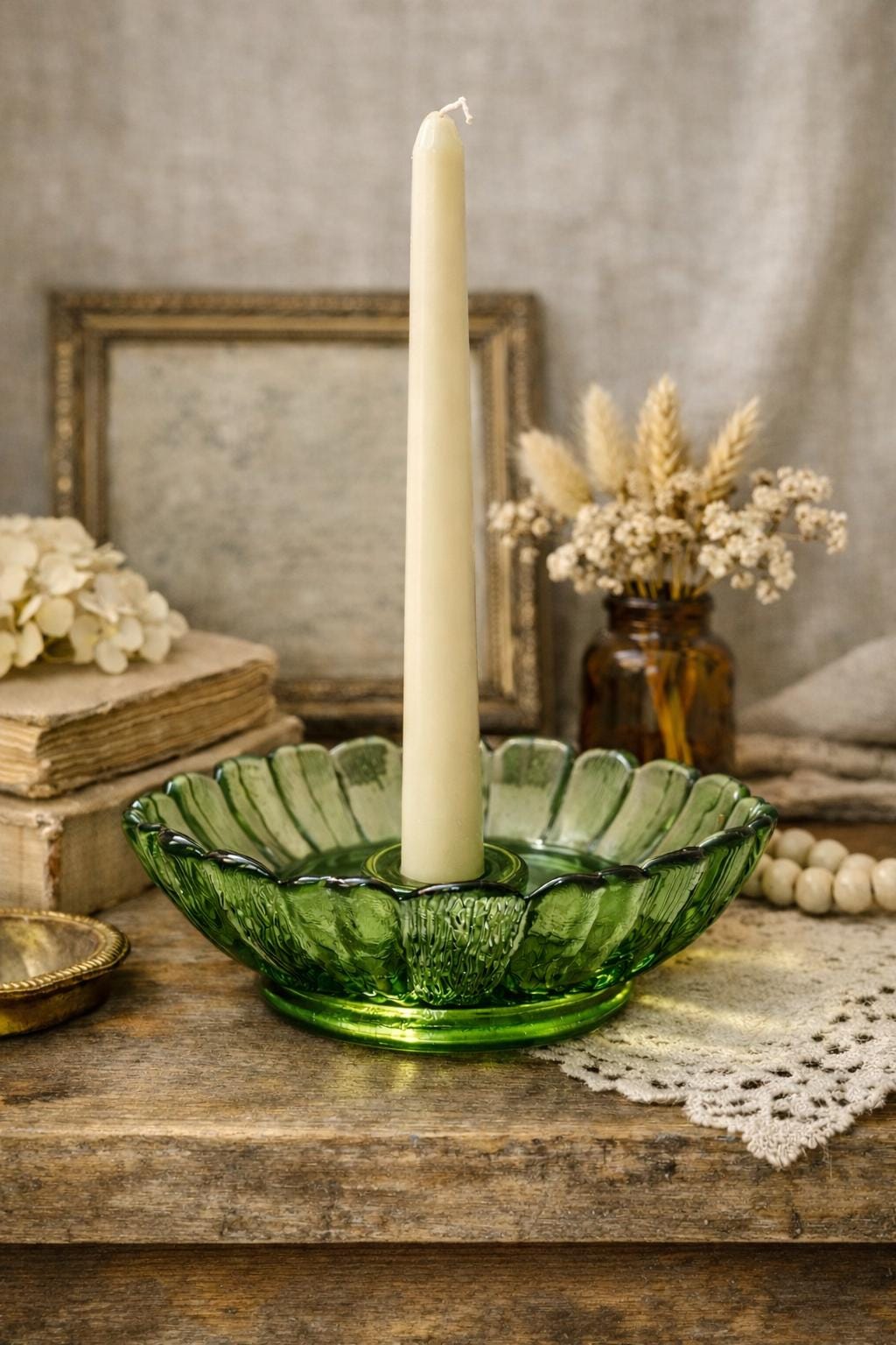 Vintage Emerald Candle Holders - Etsy display picture 1
