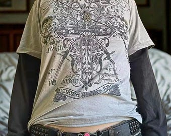 Y2K Skeleton Long Sleeve T-Shirt, Grunge Emo Cyber Goth Emo Alt edgy Punk Rock