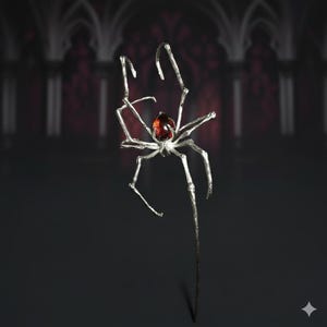 Pendiente colgante de araña gótica con gema roja, joyería punk