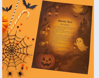 Carta fantasma personalizada: regalo de Halloween para niños o adultos, correo sorpresa espeluznante