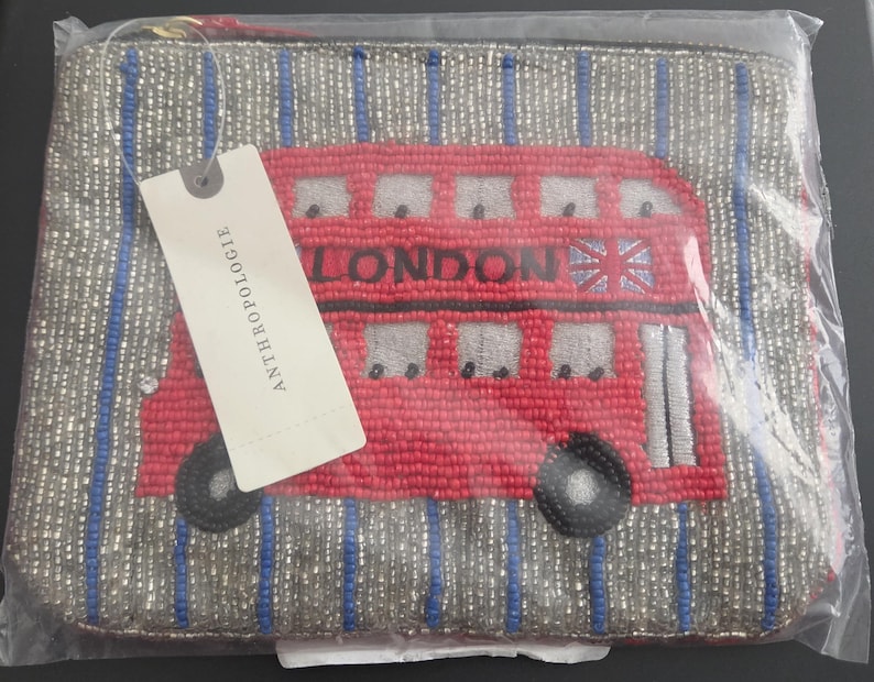 NWT Anthropologie Beaded City Pouch/ Bag, City Edition in London image 5