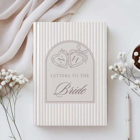 Personalized Letters to the Bride Journal, Custom Initials Wedding Gift, Bridal Shower Gift, Bride to Be Keepsake Notebook, Engagement Gift