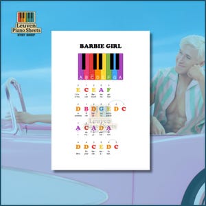 Barbie Girl Piano Tutorial | Beginner Letter Notes, Color Coded, Finger Numbers (PDF, MP3)
