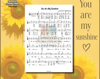 Partitura para piano de "You Are My Sunshine" | Nível fácil para iniciantes (PDF, MP3, MIDI)
