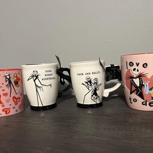 Love You to death mug/ Tim Burton mug/ ceramic coffee mug jack & Sally image 1