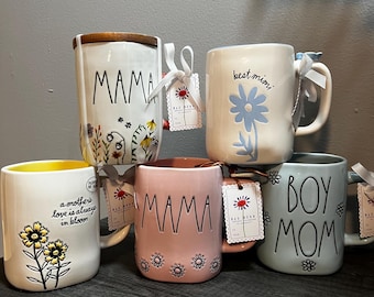 Rae Dunn [Word] Mug | Farmhouse Coffee Mug | Gift for Mom | Cute Aesthetic Mug | Pink Ceramic Cup | Mother’s Day