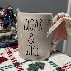 Rae Dunn Christmas Mug – Candy Cane Handle, Farmhouse Decor