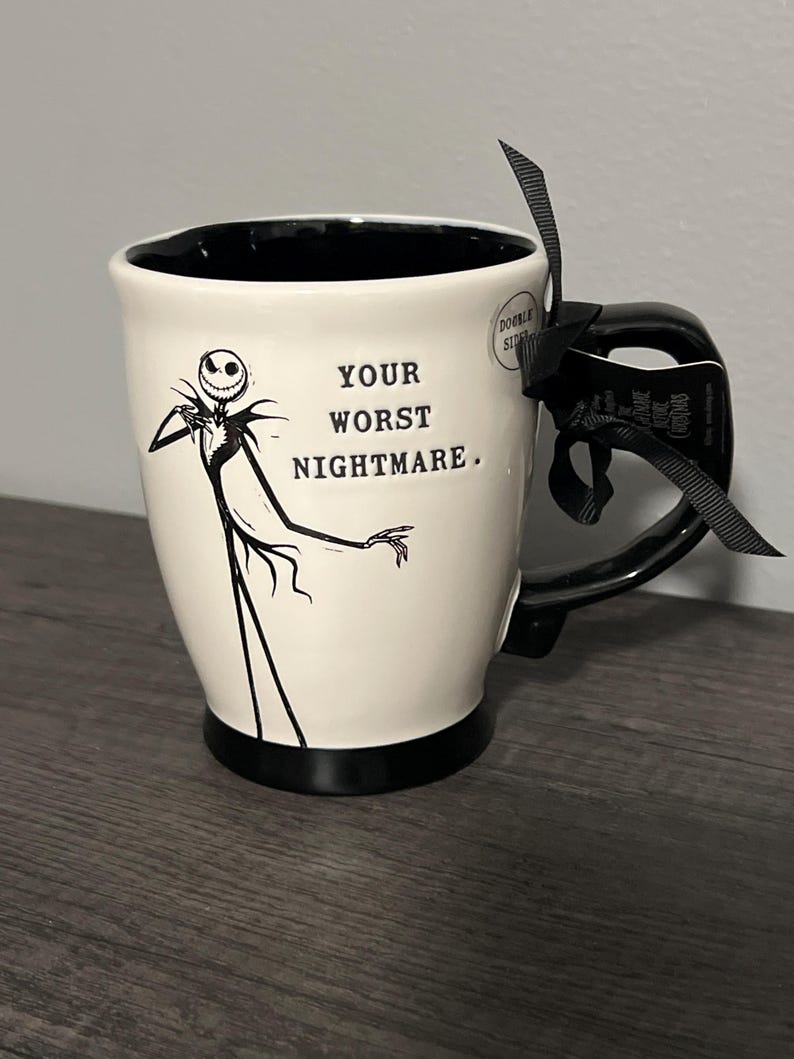 Love You to death mug/ Tim Burton mug/ ceramic coffee mug jack & Sally your worst nightmare