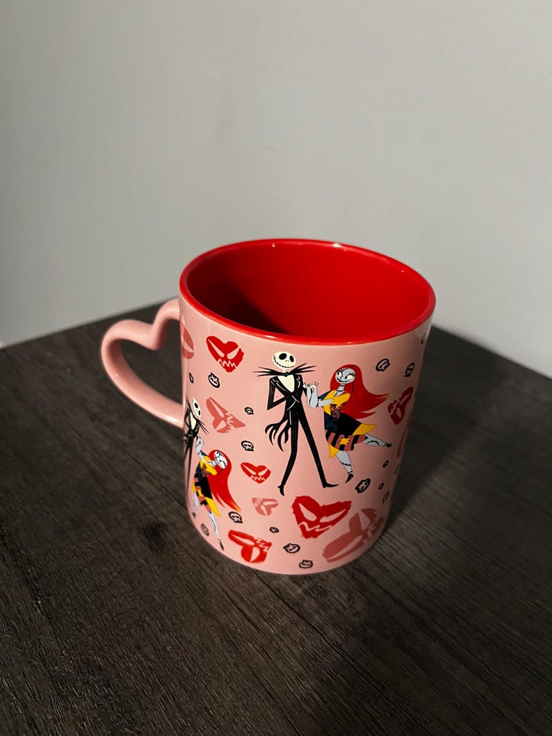 Love You to death mug/ Tim Burton mug/ ceramic coffee mug jack & Sally image 6
