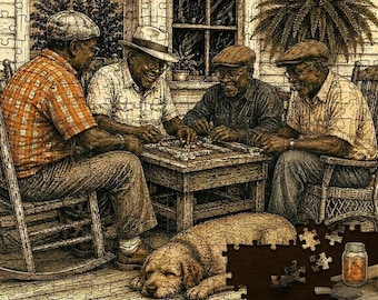 Custom Photo Puzzle Personalized Jigsaw 80 120 200 300 500 1000 Piece African American church family Black Art Family Gift Keepsake