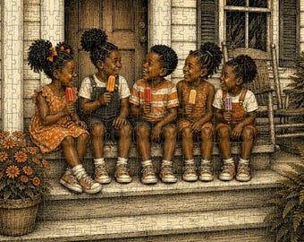 Custom Photo Puzzle Personalized Jigsaw 80 120 200 300 500 1000 Piece African American church family Black Art Family Gift Keepsake