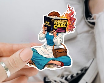 25Pcs Dungeon Crawler Carl Sticker, Princess Reading Book Sticker, Princess Donut, Belle Book Sticker, DCC Sticker, Waterproof