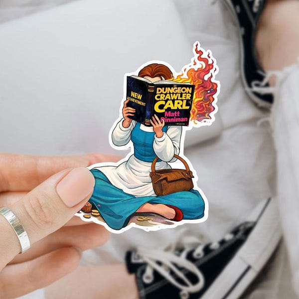 25Pcs Dungeon Crawler Carl Sticker, Princess Reading Book Sticker, Princess Donut, Belle Book Sticker, DCC Sticker, Waterproof