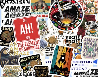 36Pcs Project Hail Mary Vinyl Sticker, Amaze Amaze Amaze Sticker, Rocky Project Hail Mary, Scary Space Monster Sticker