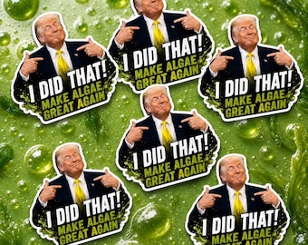100Pcs Make Algae Great Again Sticker, New Green Deal Parody Decal, Environmental Humor Graphic, Funny Meme Sticker