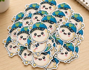 100Pcs Rise Plushie Sticker, Copy Moon Joy Sticker Pack, Artemis II Zero Gravity Indicator, Waterproof Vinyl Stickers