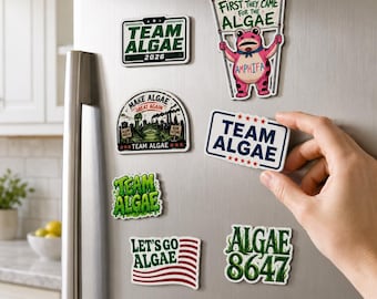 Team Algae Frog Magnet/Sticker, Funny Seaweed Decal, Make Algae Great Again Stickers, Funny Political Anti Trump Sticker