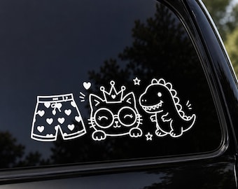 Funny Princess Donut Window Decal - Dungeon Crawler Carl Car Decal - DCC Princess Donut Car Decals