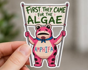Team Algae Frog Sticker, Funny Seaweed Sticker, Make Algae Great Again Decal, Funny Political Anti Trump Sticker