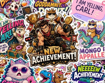 SET 100pcs Dungeon Crawler Carl Sticker Pack, New Achievement Sticker, DCC Lover Vinyl Stickers, Waterproof