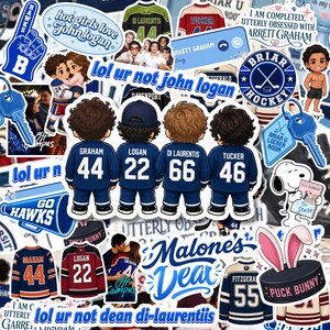 SET 60 STICKERS Off-Campus Hockey Romance, BookTok Sticker Gifft, Ice Hockey Romance, Kindle Decals, Bookmarks, The Deal, Graham, Laurentis