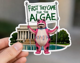 Team Algae Sticker, Funny Seaweed Sticker, Make Algae Great Again Decal, Funny Political Anti Trump Sticker