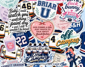 50Pcs Off Campus Booktok Stickers, Ice Hockey Romance, Kindle Decals, The Deal, Graham, Logan, Tucker, Di Laurentis