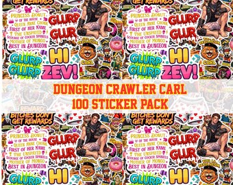 100pcs Dungeon Crawler Carl Sticker Pack, Princess Donut Waterproof Vinyl Decals, New Achievement Sticker Pack