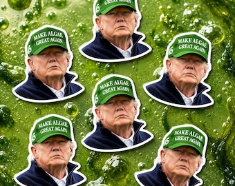 100Pcs Meme Trump Make Algae Great Again Sticker, Environmental Humor Graphic, Funny Meme Sticker