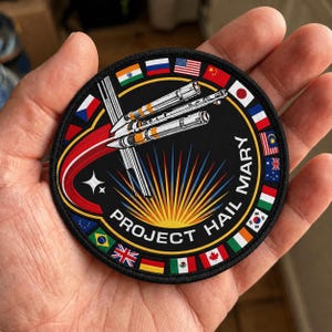 Project Hail Mary Inspired Printed Patch With a Sewn Border, Ryland Grace Cosplay Hats Uniforms, Bookish Lovers, Space Mission Sci-Fi Rocket