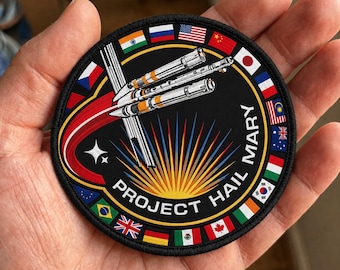 Project Hail Mary Inspired Printed Patch With a Sewn Border, Ryland Grace Cosplay Hats Uniforms, Bookish Lovers, Space Mission Sci-Fi Rocket