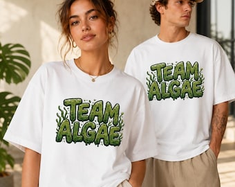 Team Algae T Shirt, Funny Green Algae Graphic Tee, Eco Humor Shirt, Unisex Oversized Tee, Science Nature Gift, Casual Summer Top