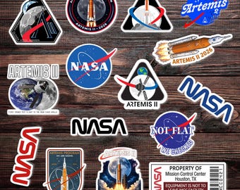 15Pcs Artemis II Rocket 2026 Sticker, Artemis Rocket 2026 Sticker, Space Lover Gifts, Waterproof Vinyl
