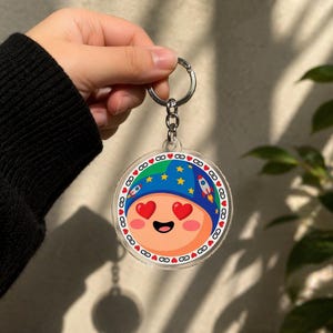 Cute Rise Plush Artemis II Keychain or Magnet, Moon Joy Acrylic Keychain, Moon Stars Space Keychain Cute Planet Gift