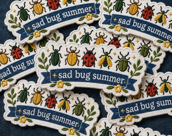 Embroidered The Last Of The Bugs Club Patch, Sad Bug Summer Gift Patch, Gift for Fans, Embroidered Minimalist Ladybug Club Patch