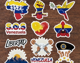 11Pcs Free Venezuela Sticker Pack, Venezuela Flag Heart Design, We Stand With Venezuela Sticker, Venezuelan Pride, Latin Heritage