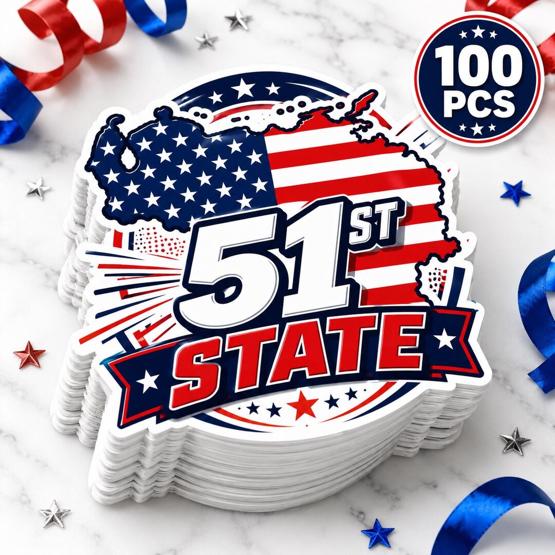 100PCS Political Sticker Pack: Funny 51st State USA Flags - Vinyl ...