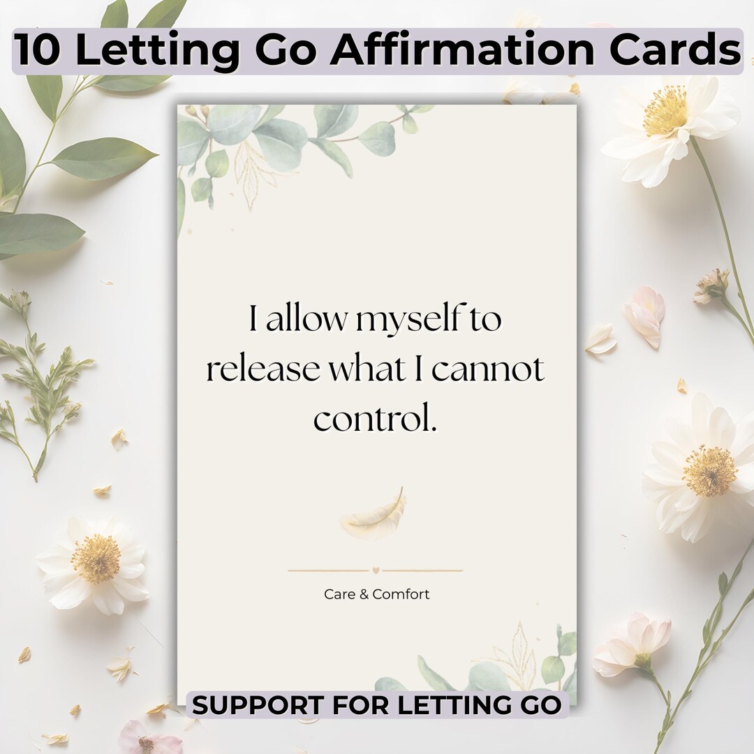 Letting Go Affirmation Cards | Emotional Release & Healing | Printable ...