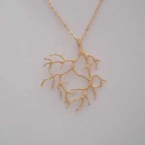 2 Pcs-Coral Branch Pendant Matte Gold over Brass Tree Leaf Jewelry Making.