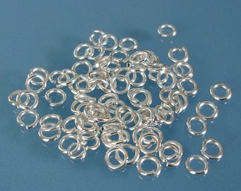 100pcs- Jump Rings Jumprings Brass Bright Silver Jewelry Making Supplies 5mm.