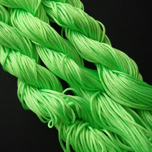 Light Green Braided Nylon Beading Cord Chinese Knot Cord 2mm.