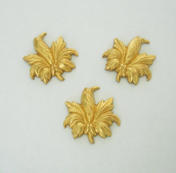 3flower Brass Stamping Ornament Embellishment Jewelry Etsy