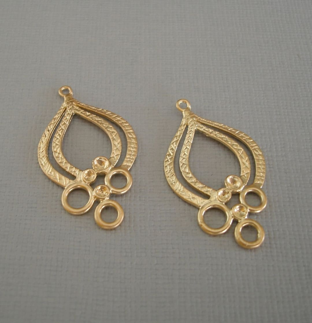 2 Pcsvintage Style Pendant Matte Gold Over Brass Jewelry Making