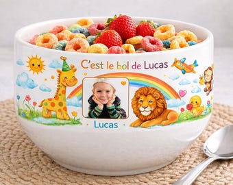 Personalized children's bowl with name and photo – Baby & child cereal bowl – Original breakfast gift
