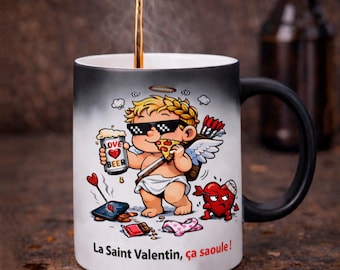Funny Valentine's Day Mug – Funny Black Magic Mug – Quirky Couple Gift – Funny Cupid – Funny Valentine's Day Gift – Offbeat Humor