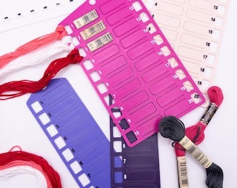 Embroidery Floss Organizer Card – 3D Printed Thread Holder with Tag ID Slots, Stitching Supply