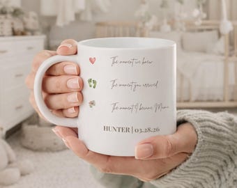 Personalized 1st Mothers Day Milestone Mug - The Moment I Became Mama - New Mom Gift with Name and Date